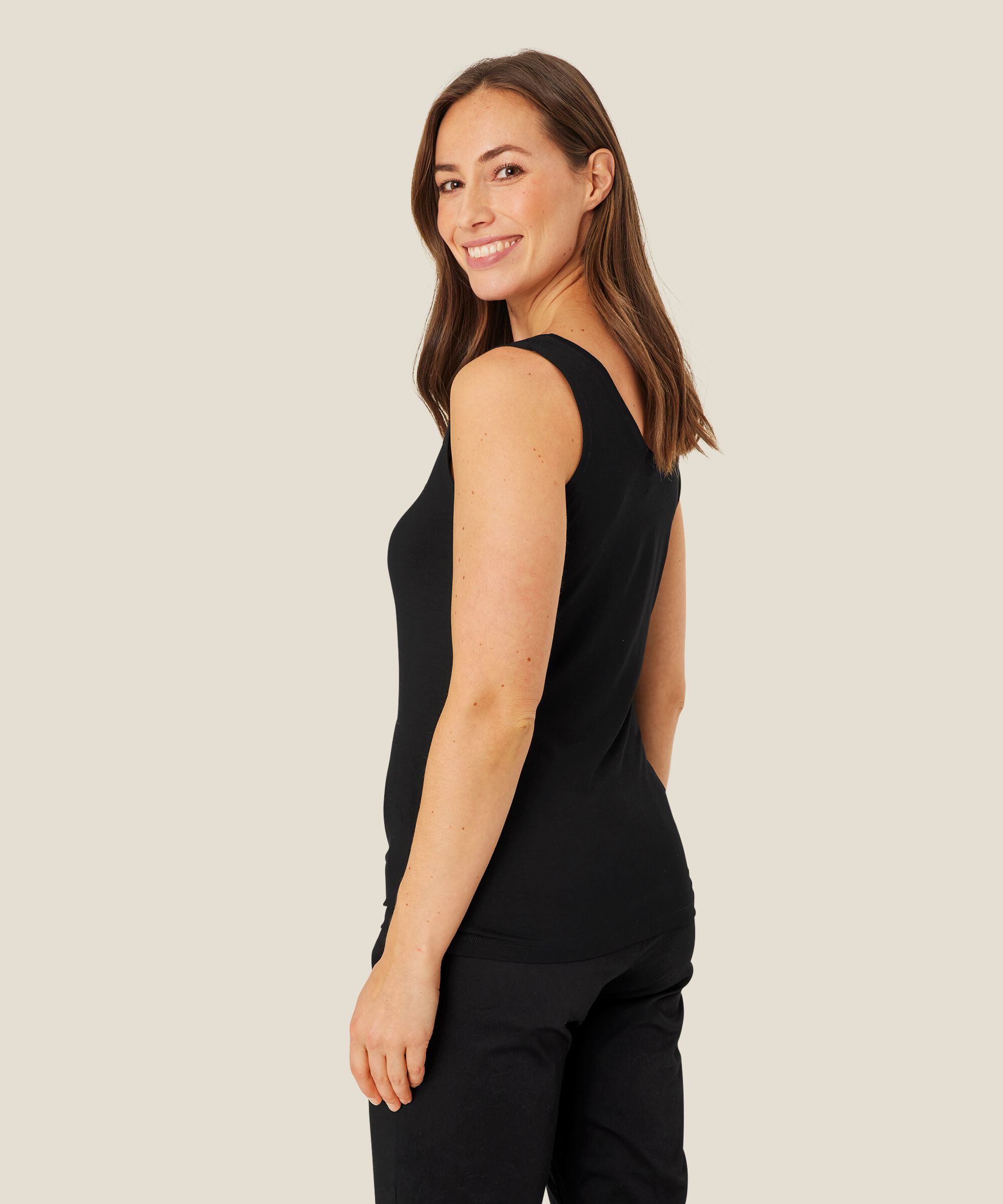 débardeur en jersey doux, Black