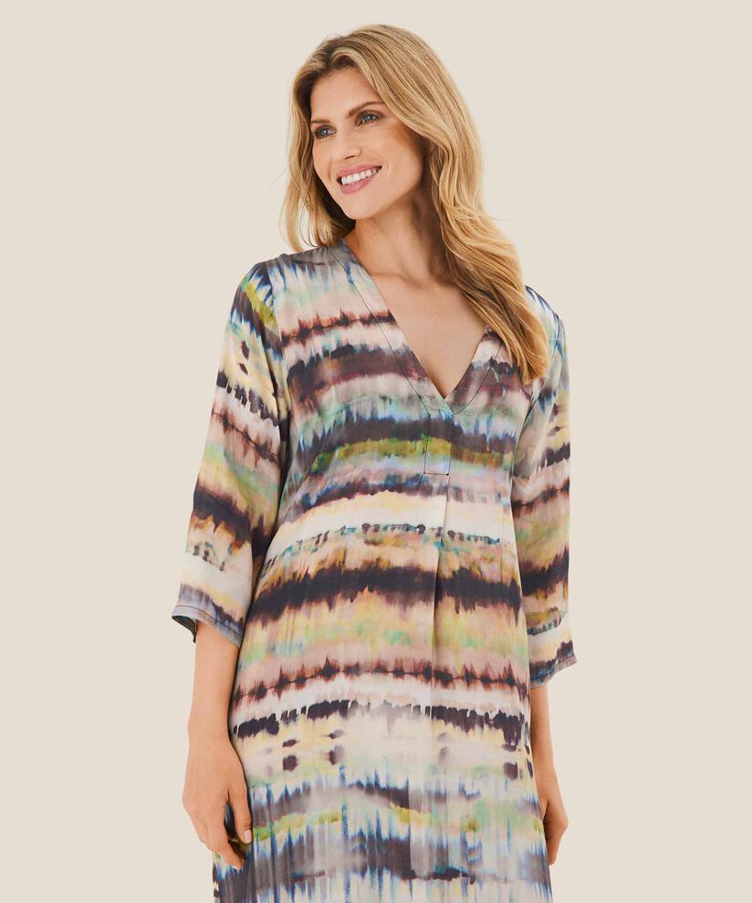 robe avec encolure en v et poches, Misty Rose