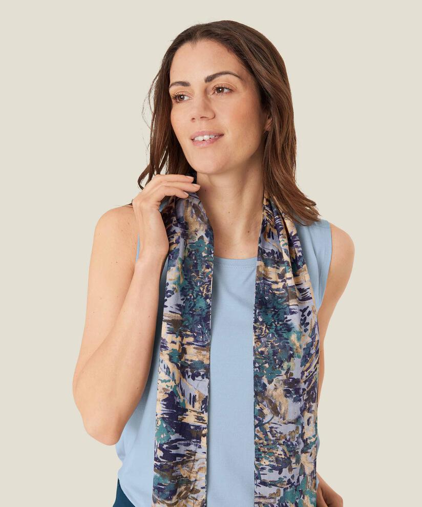 Écharpe en viscose imprimée, Teal