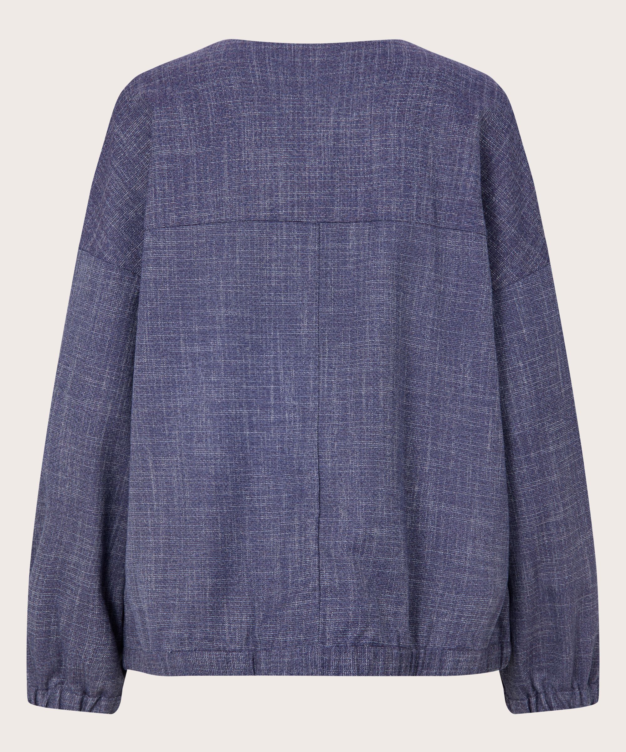 veste à col rond avec fermeture à boutons cachés, Navy Blazer