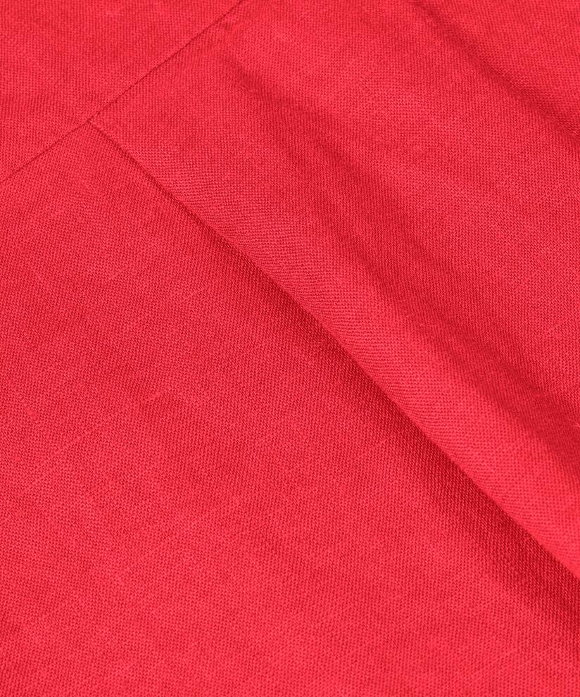 robe en lin avec col en V et poches fendues, Hibiscus