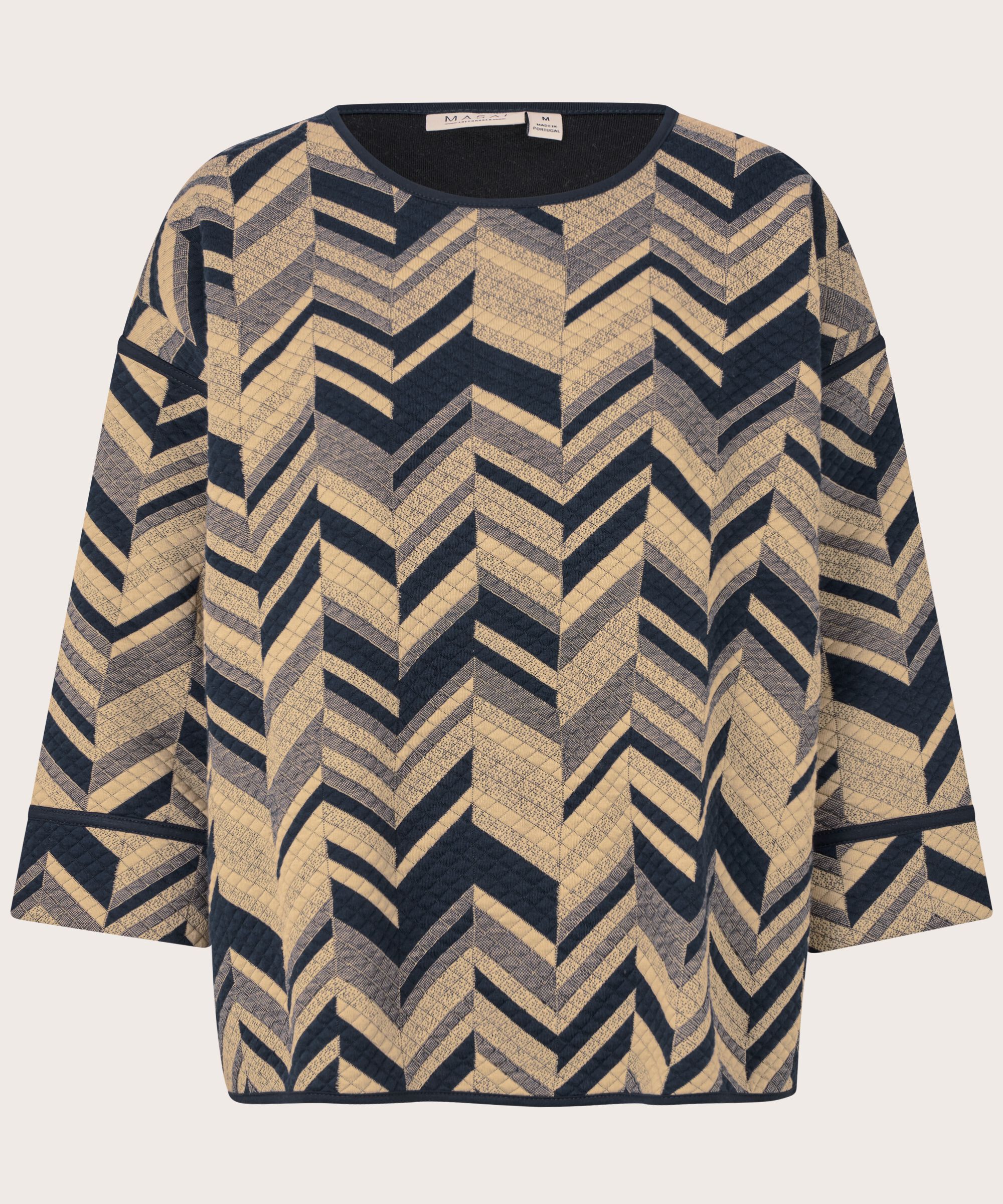 Blouse À Manches 3/4 En Jersey Structuré, Travertine