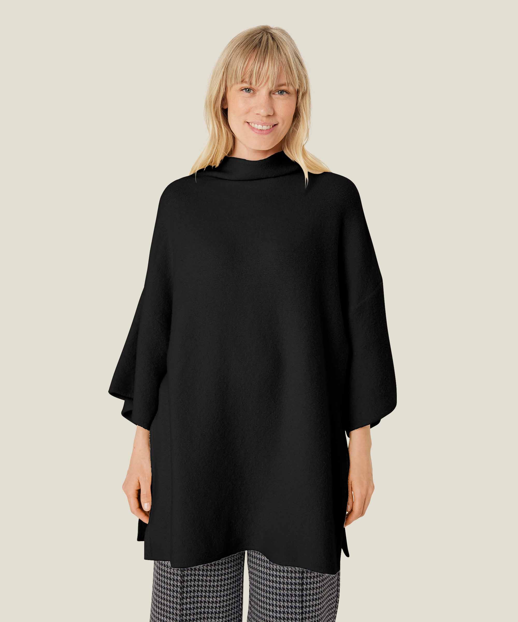 pull tricoté à manches larges, Black