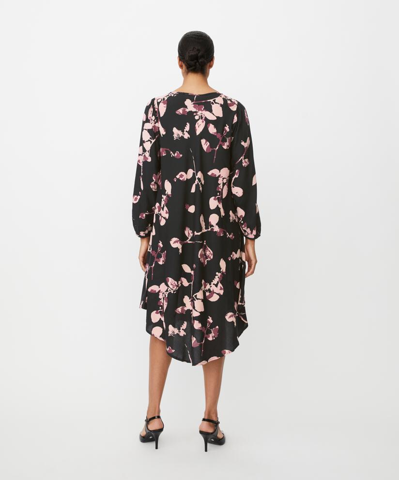 Robe En Viscose Imprimée À Col Rond, Tawny Port