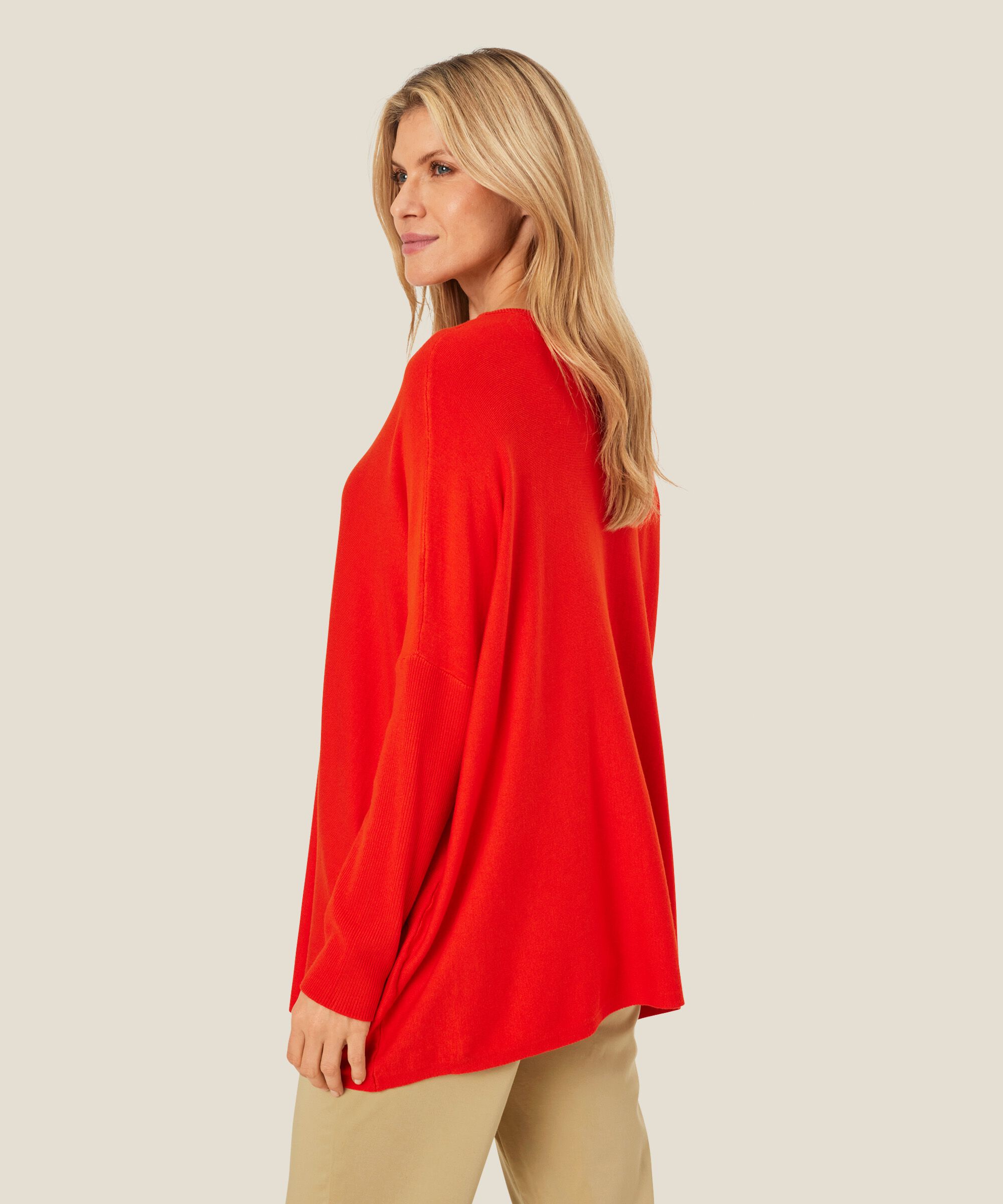 Pull Oversize À Manches Étroites, Poinciana