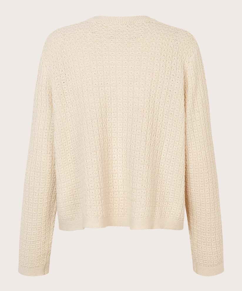 cardigan avec motif tricoté et boutons recouverts, Whitecap