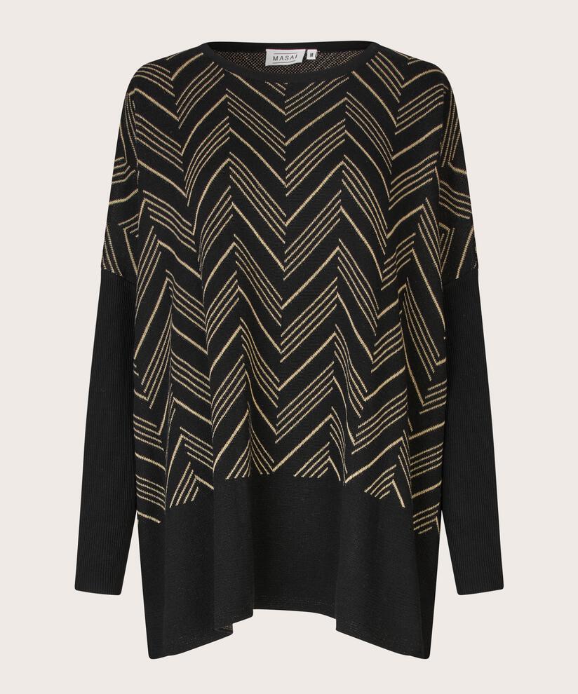 pull en maille oversize avec fil pailleté, Black