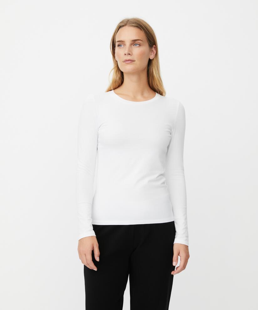 Blouse ajusté en jersey extensible, White