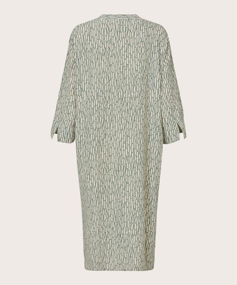 Robe Chemise En Viscose Imprimée Avec Poches, Balsam Green