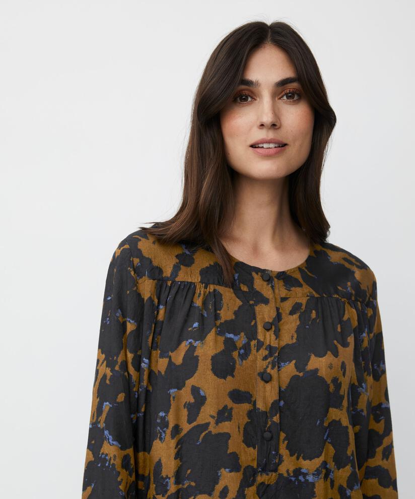tunique en viscose à motifs avec boutons au cou, Breen