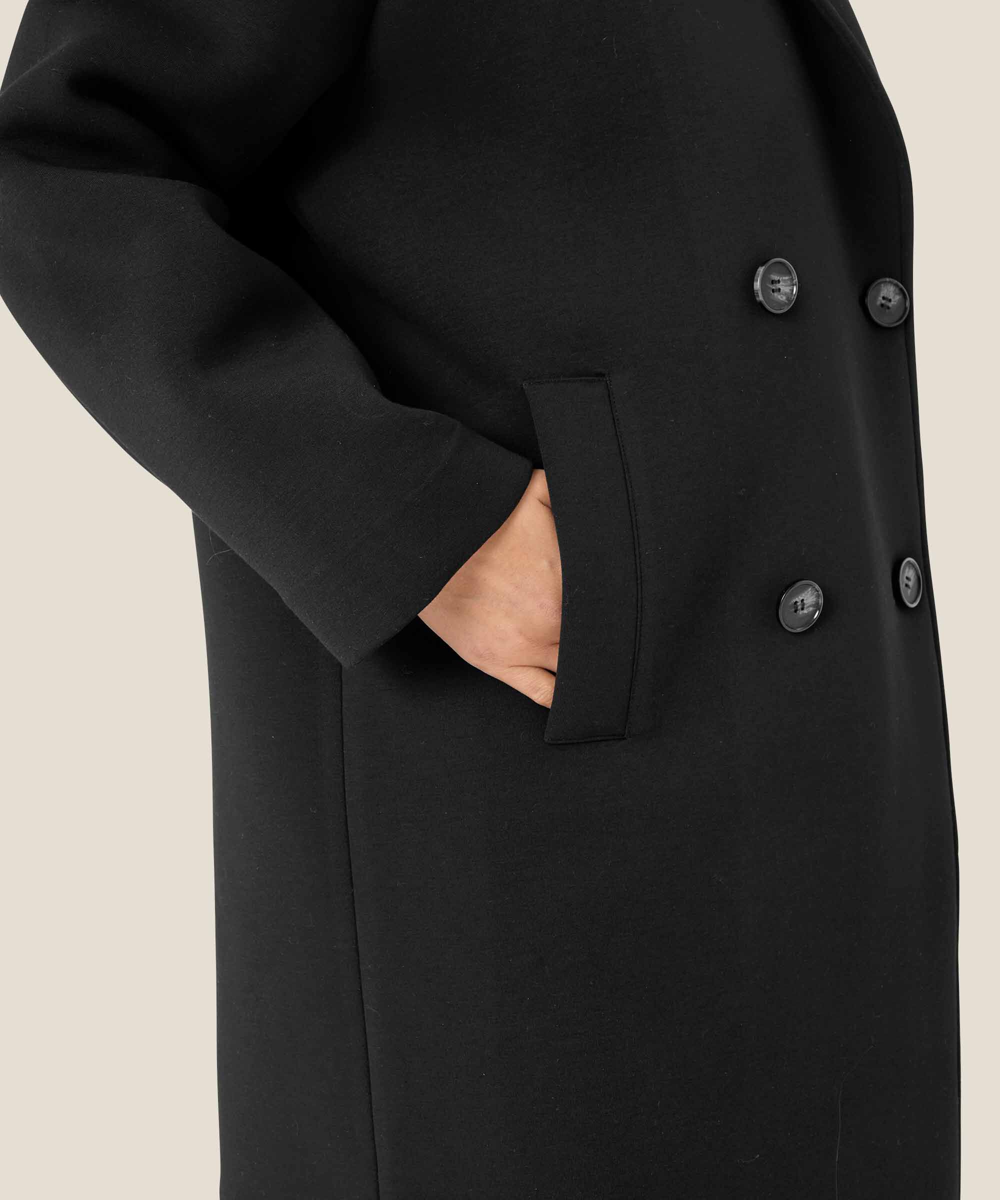 manteau classique avec fermeture à double boutonnage, Black