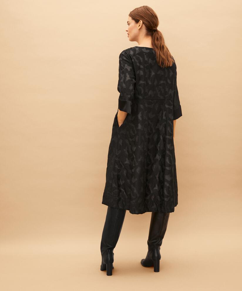 Robe tissée en jacquard légèrement transparente, Black