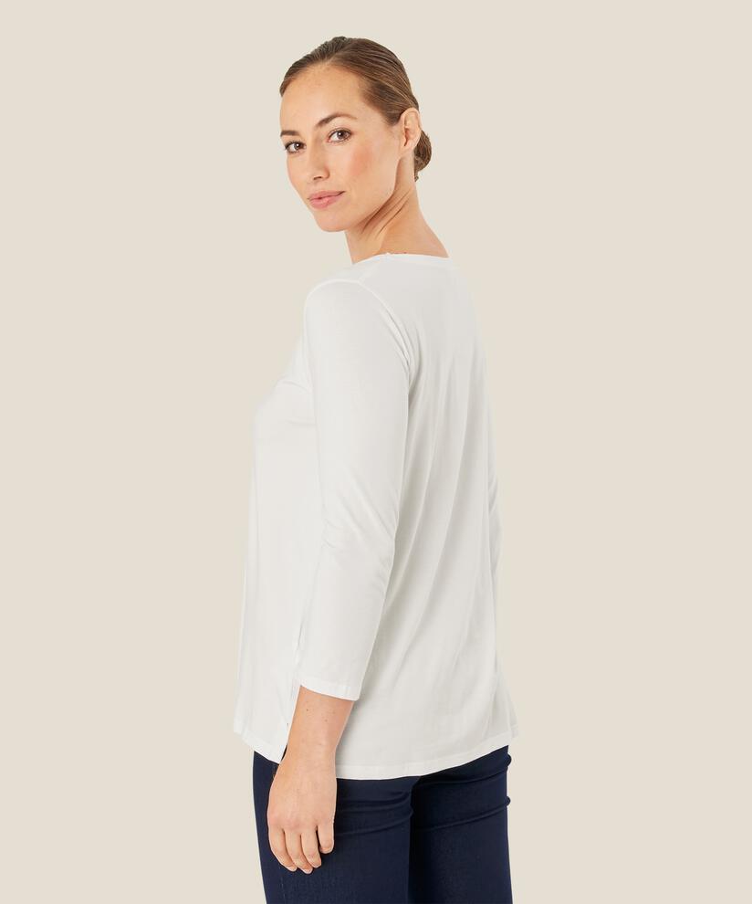 Top En Jersey Á Col Rond, Cream