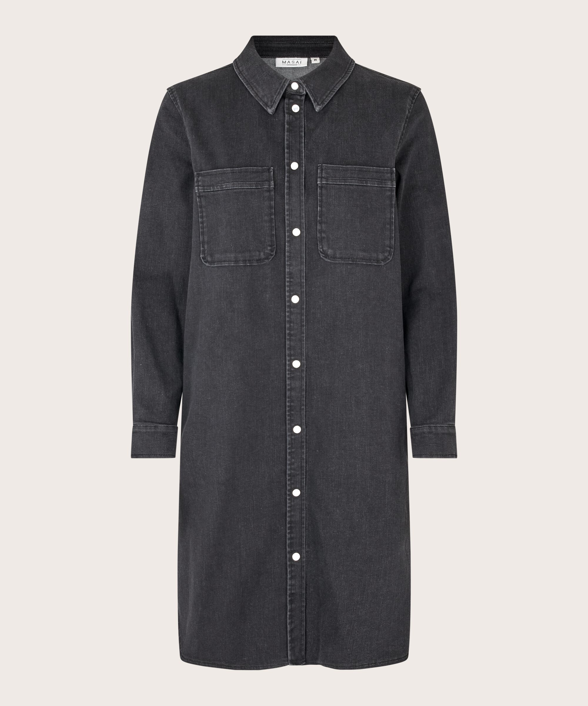 robe en jean boutonnée, Black
