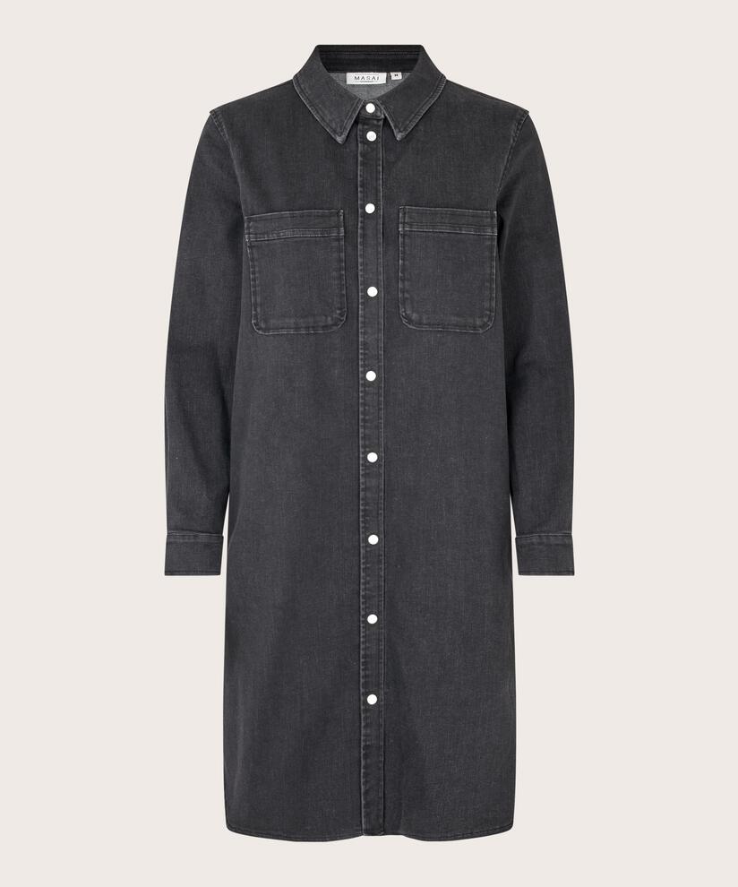 robe en jean boutonnée, Black