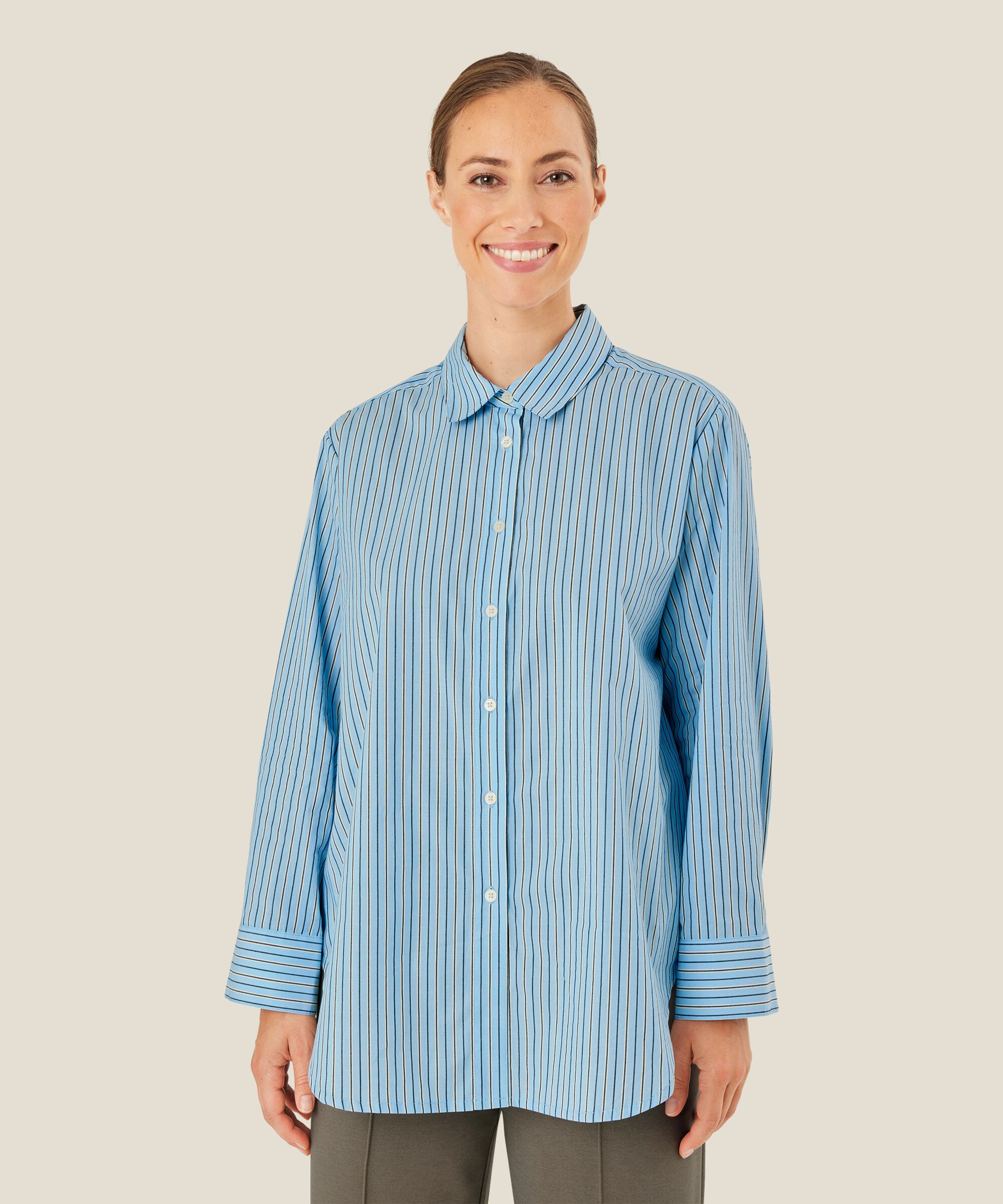 Chemise Boutonnée En Coton, Ashley Blue