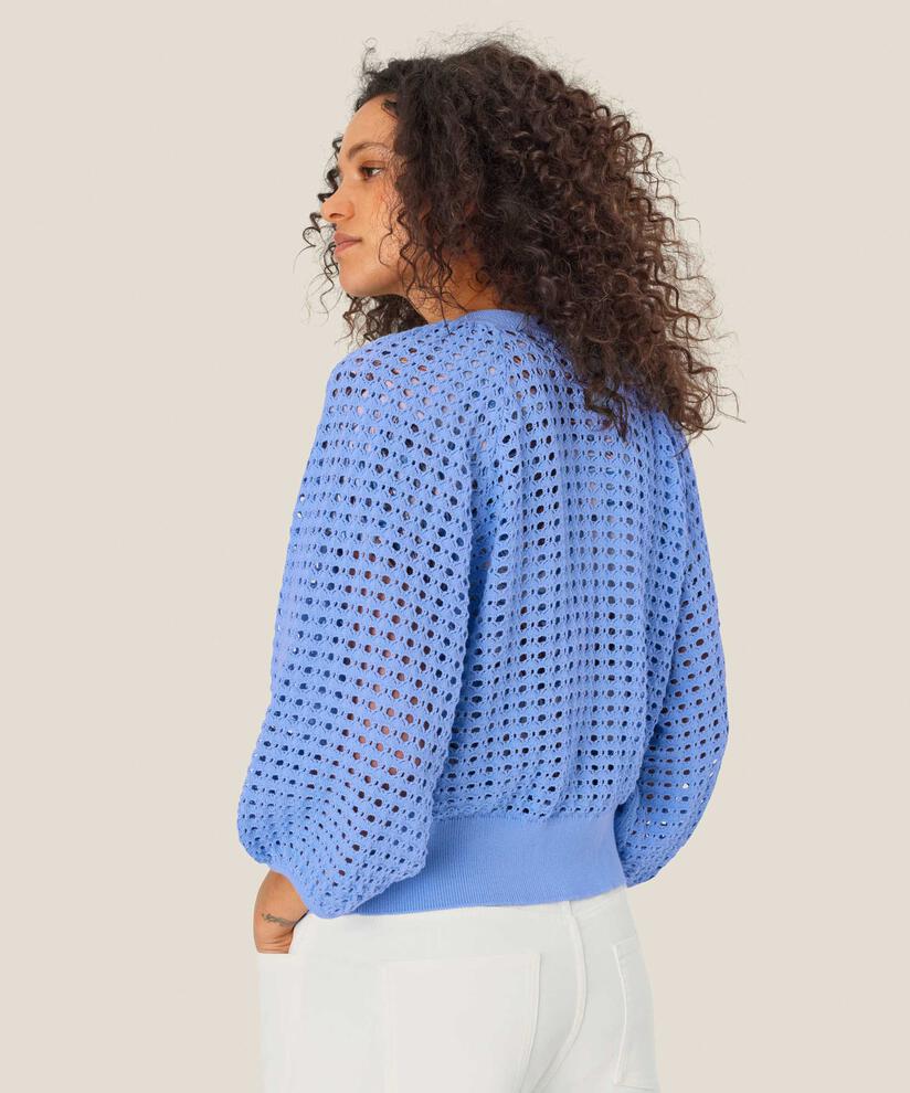 cardigan à trous avec manches 3/4, Della Blue