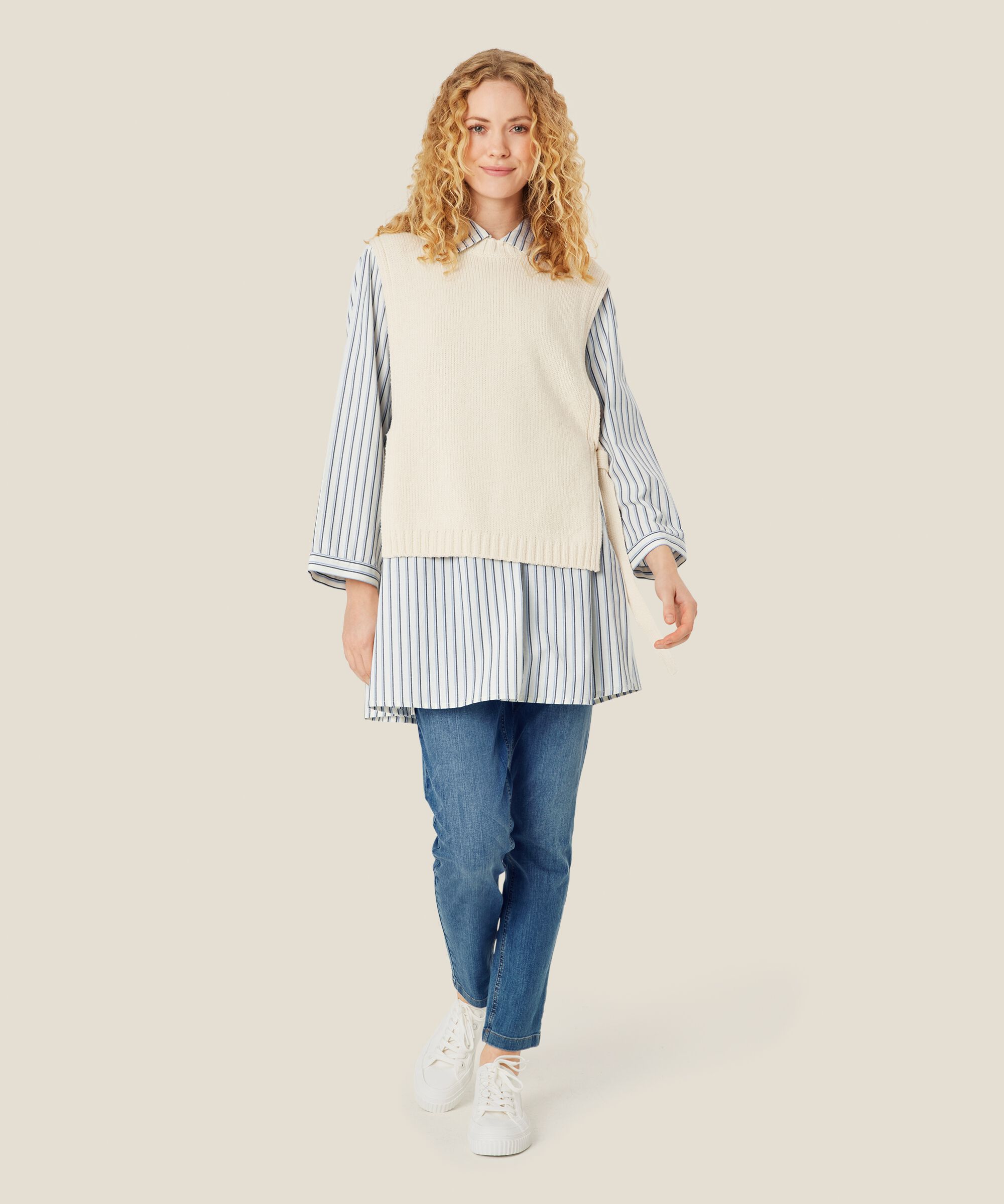 gilet en maille avec liens sur le côté, Whitecap