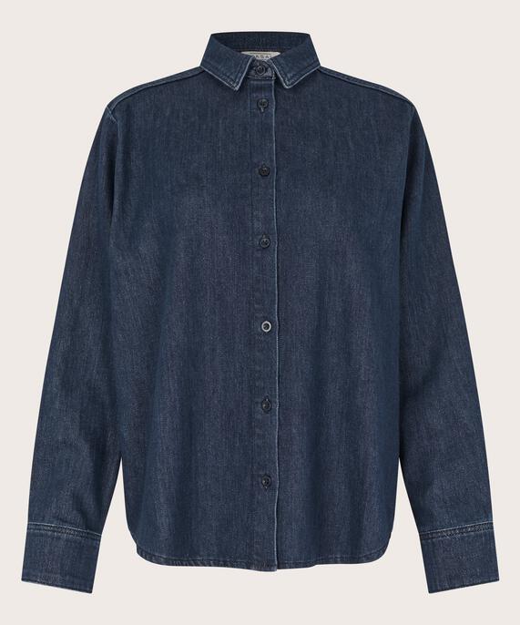 chemise en jean avec une touche de paillettes, Dark Denim