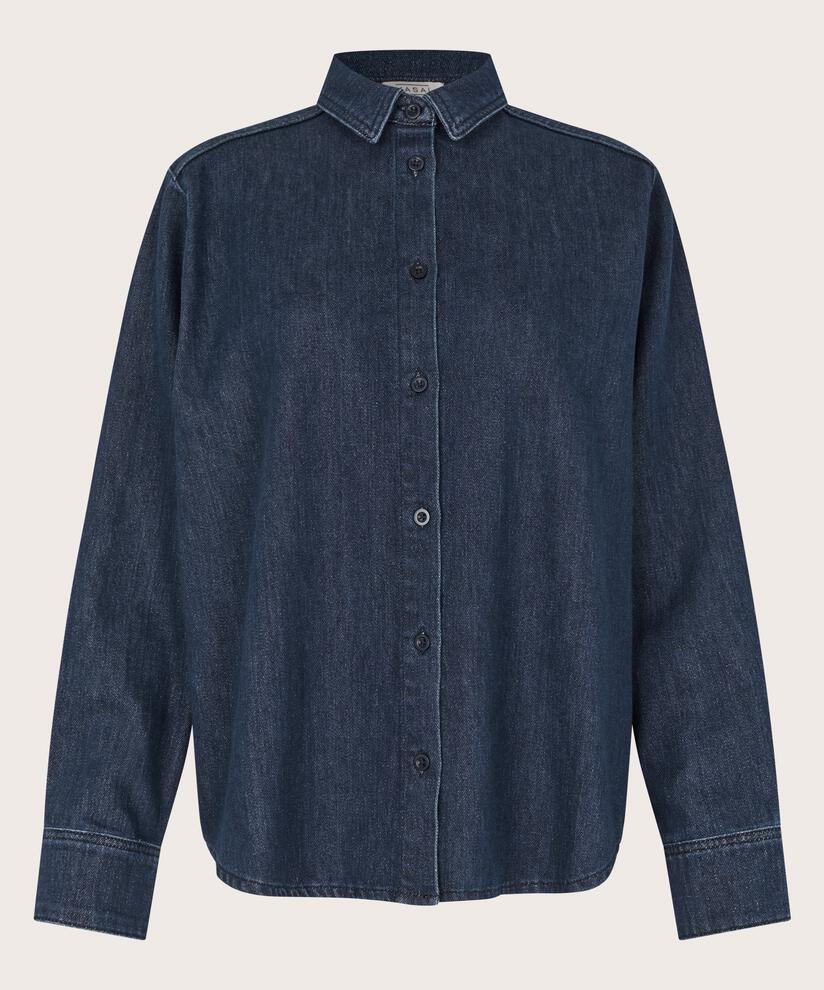 chemise en jean avec une touche de paillettes, Dark Denim