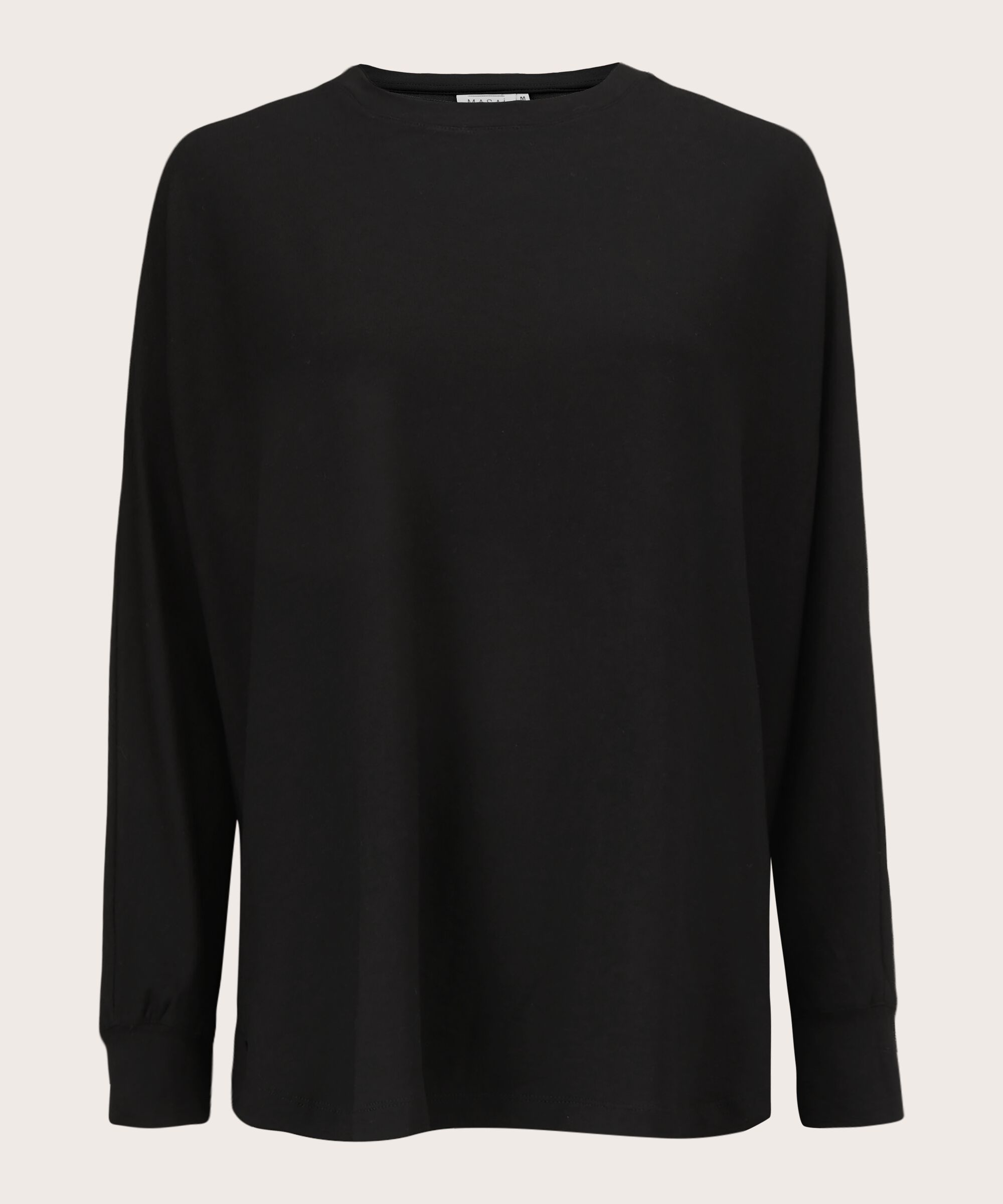 top en jersey doux à manches chauve-souris, Black
