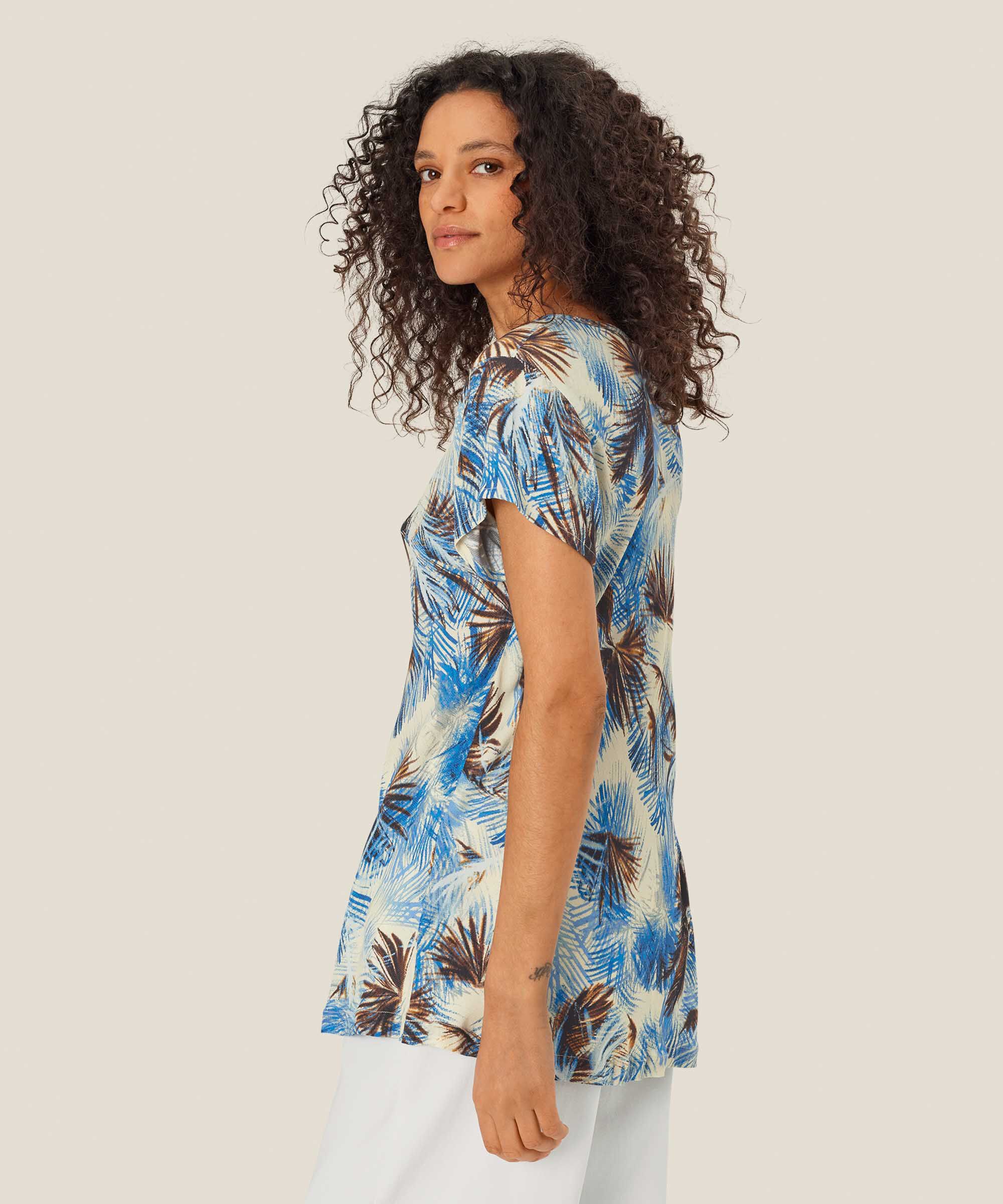 Top En Viscose Imprimé À Col V, Della Blue