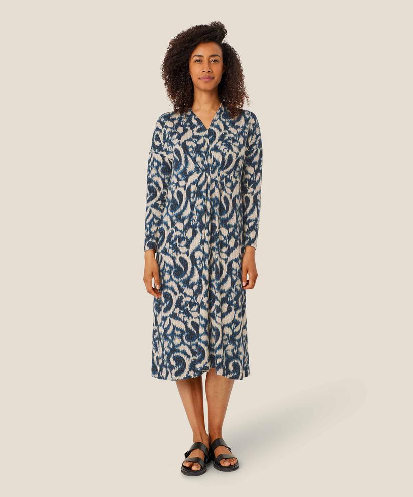 robe en jersey avec col en V et poches fendues, Moonlit Ocean