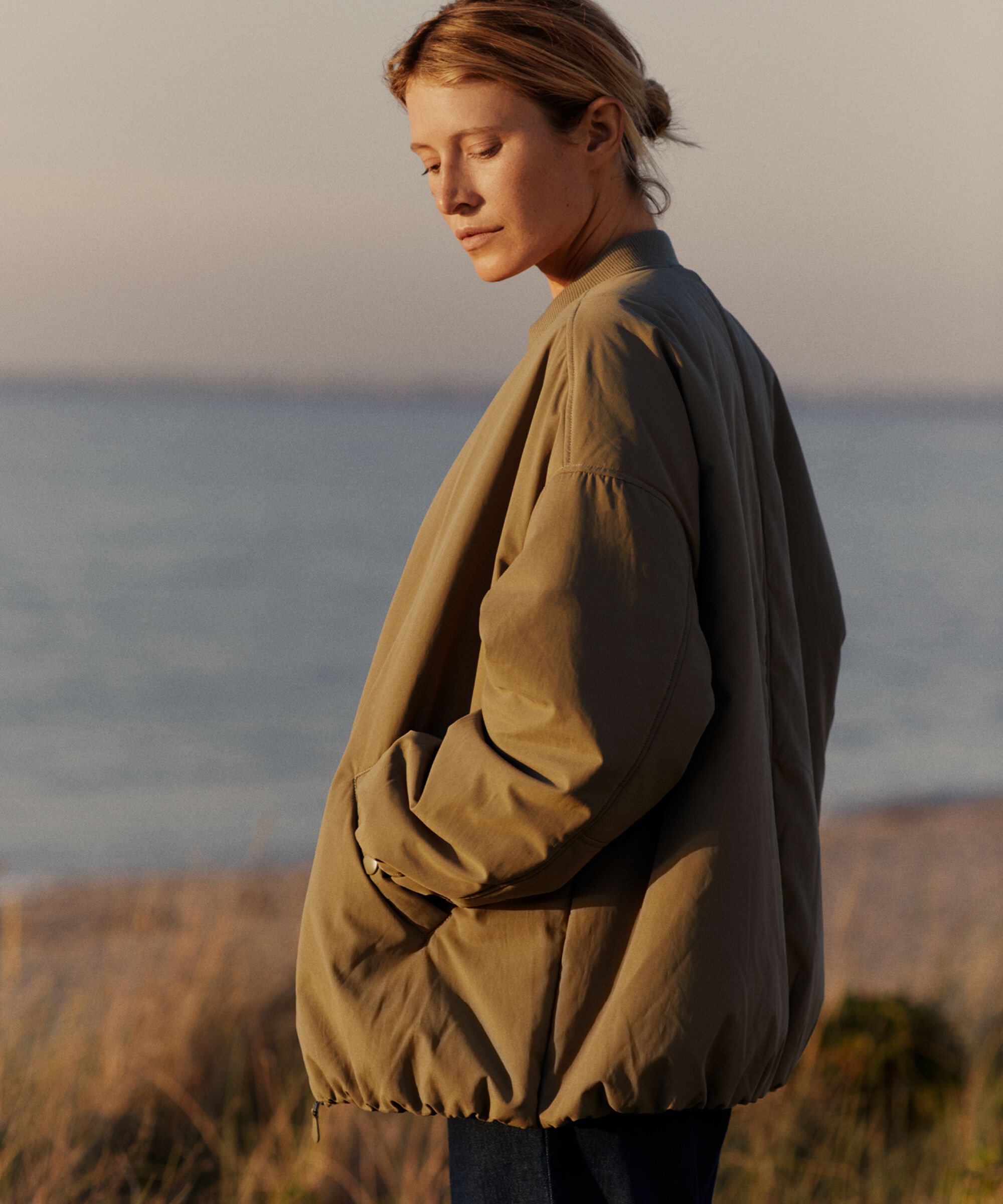 bomber avec poches fendues, Vetiver
