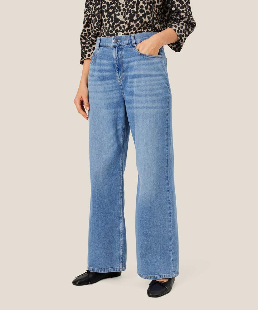 jean stretch et jambes larges, Light Denim