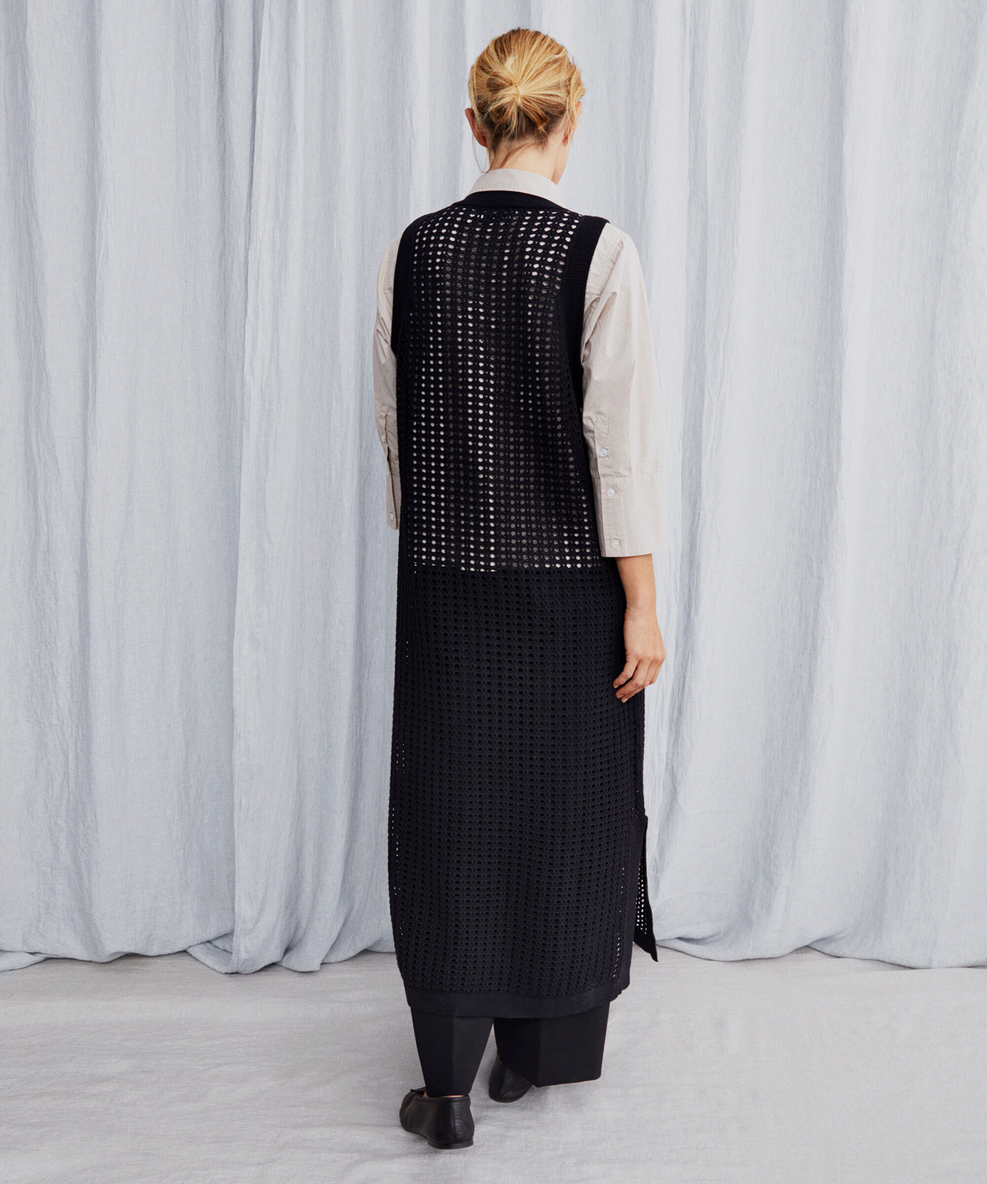 robe en maille de coton doux, Black