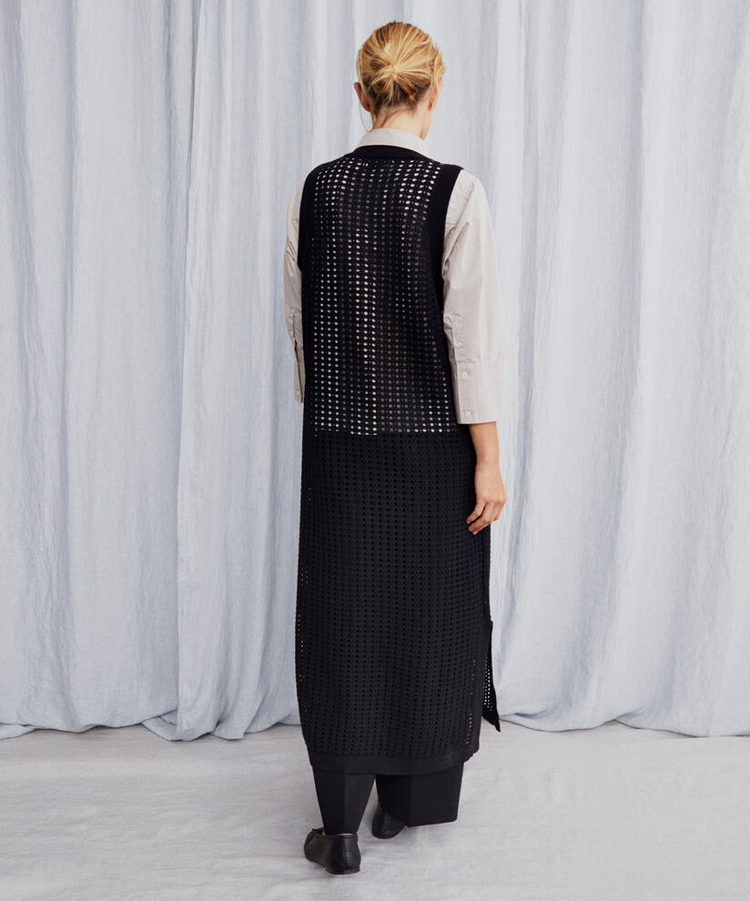 robe en maille de coton doux, Black