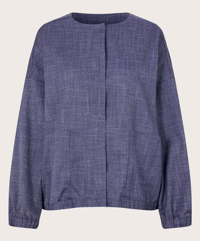 veste à col rond avec fermeture à boutons cachés, Navy Blazer