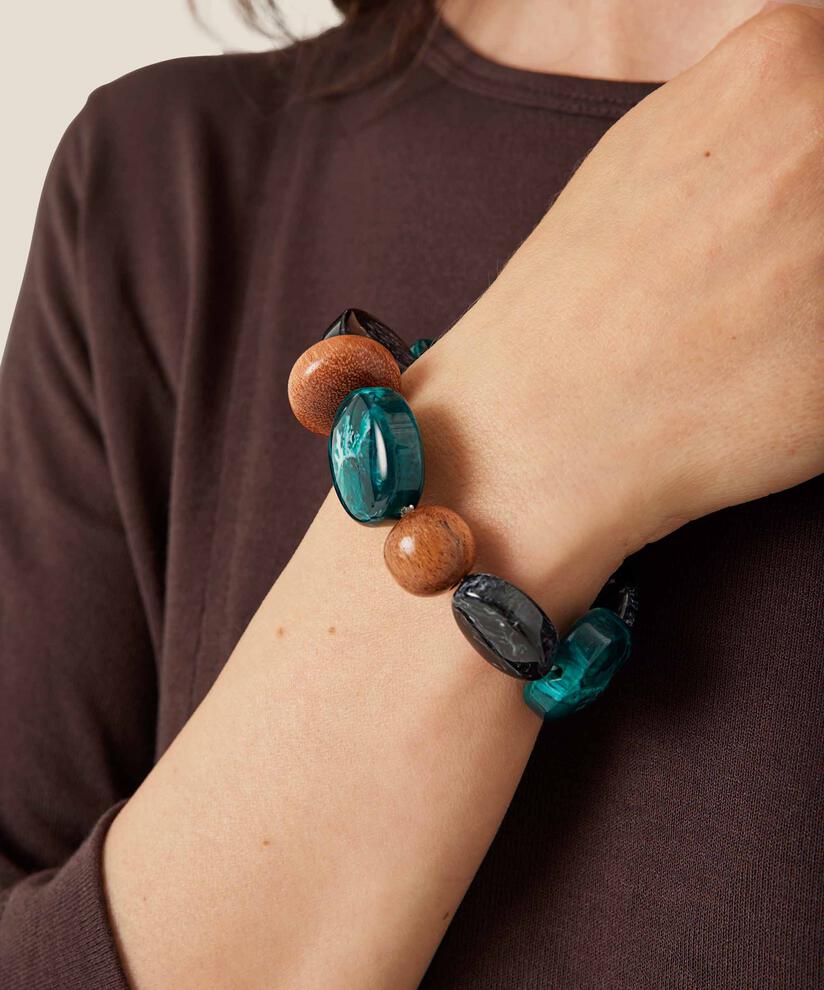 bracelet avec perles colorées, Teal