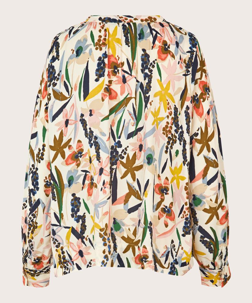 Blouse Col V Avec Patte De Boutonnage, Whitecap