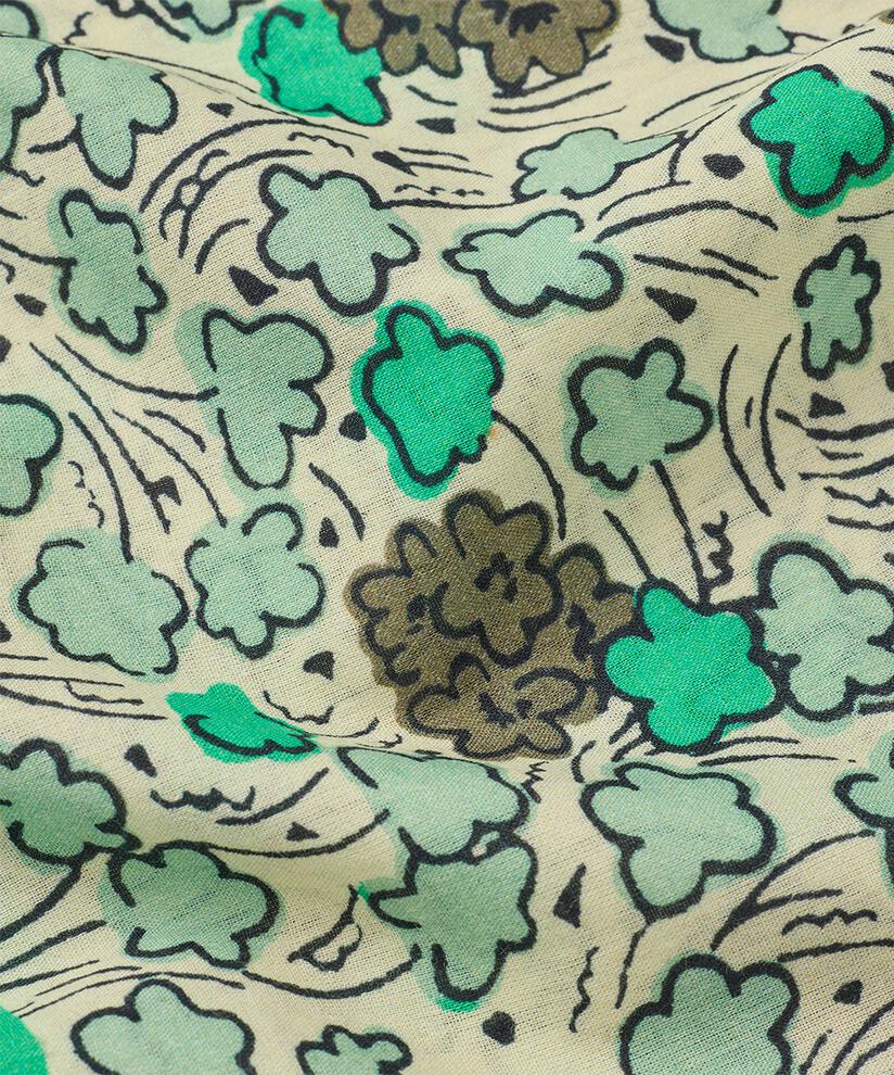écharpe en coton imprimé, D. Lichen Green