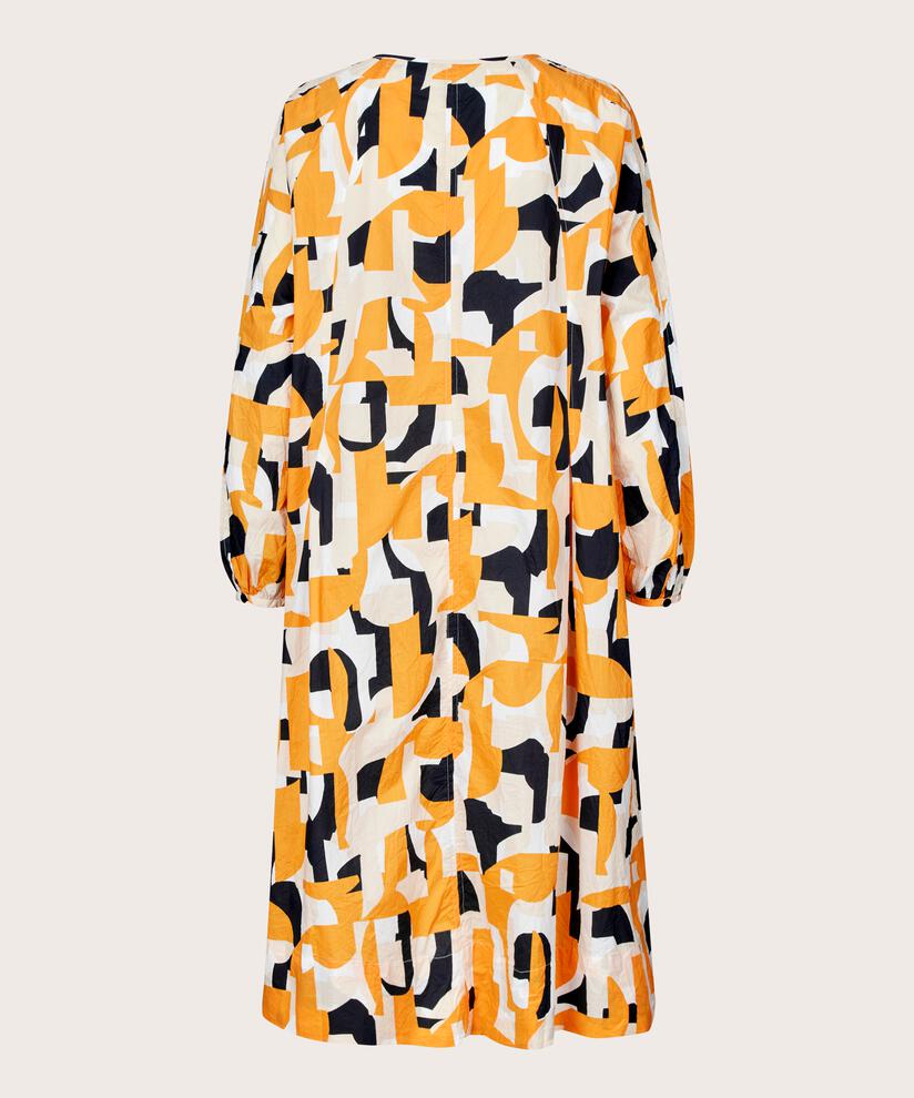 robe en coton avec détail boutonné au cou, Butterscotch