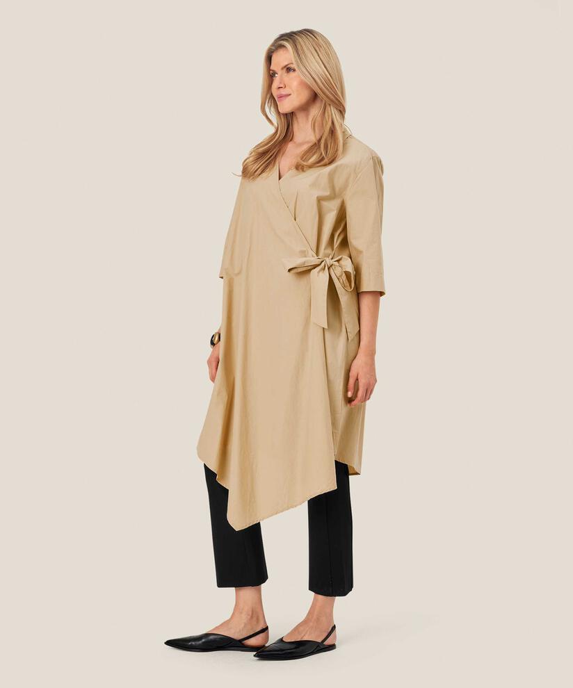 robe portefeuille en popeline de coton, Safari