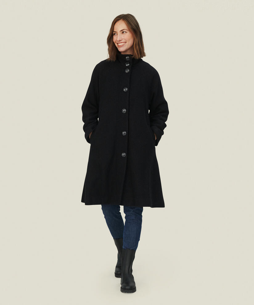 TESSA WOOL COAT, Black