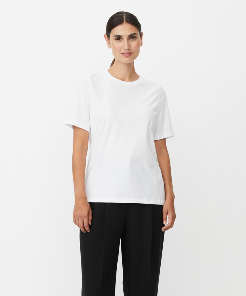 T-shirt à col rond et manches 1/2, White