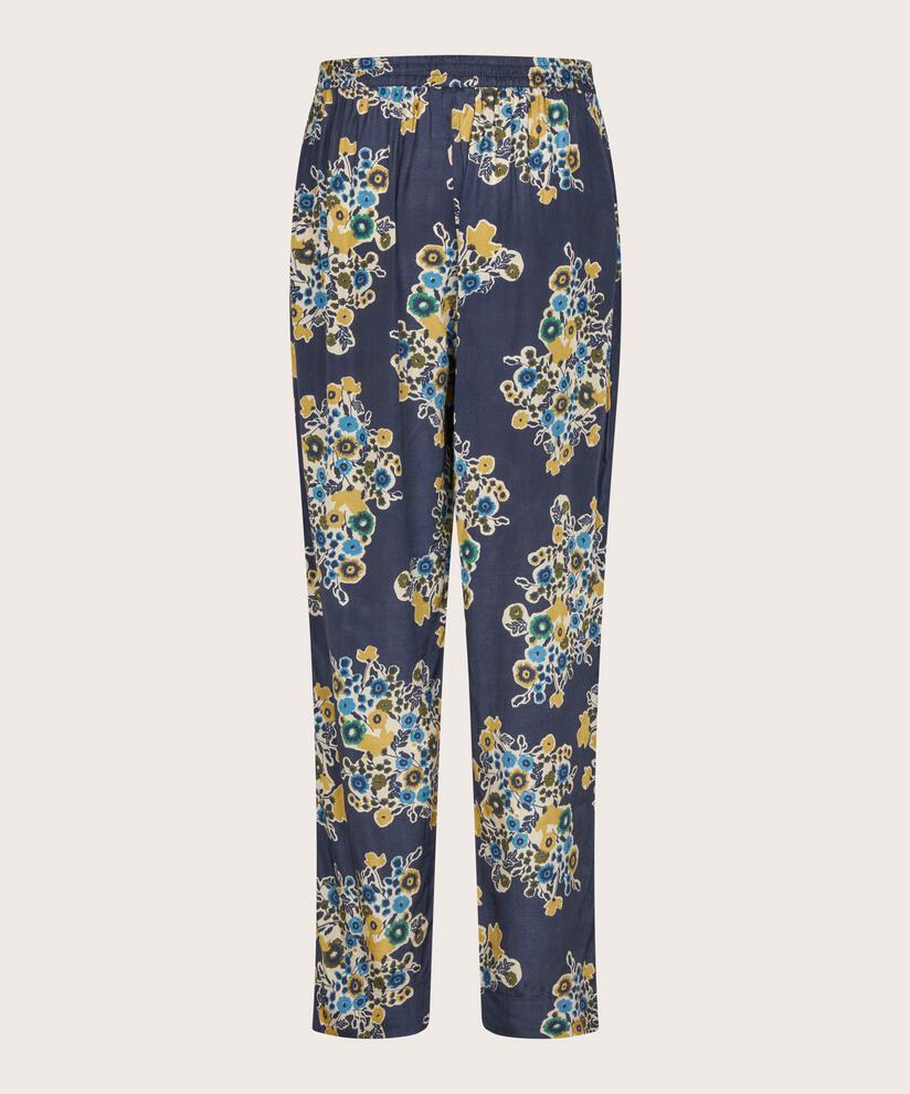 pantalon fleuri en viscose avec taille élastique, Mood Indigo