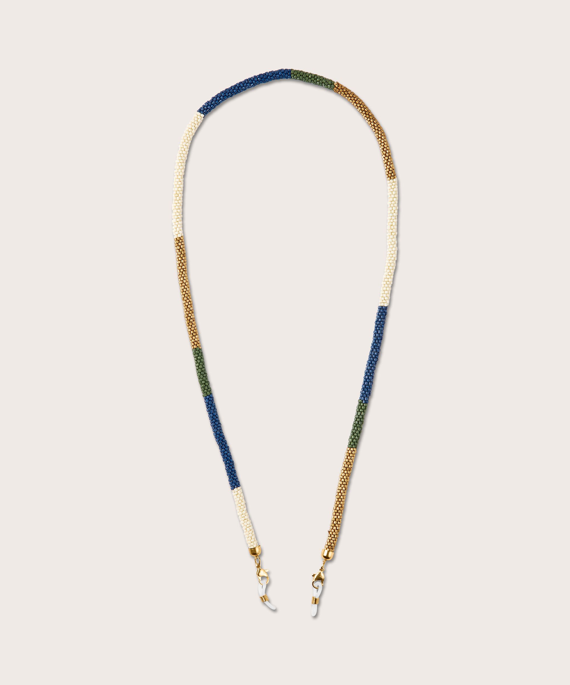 chaine à lunettes avec petites perles de verre, Four Clover