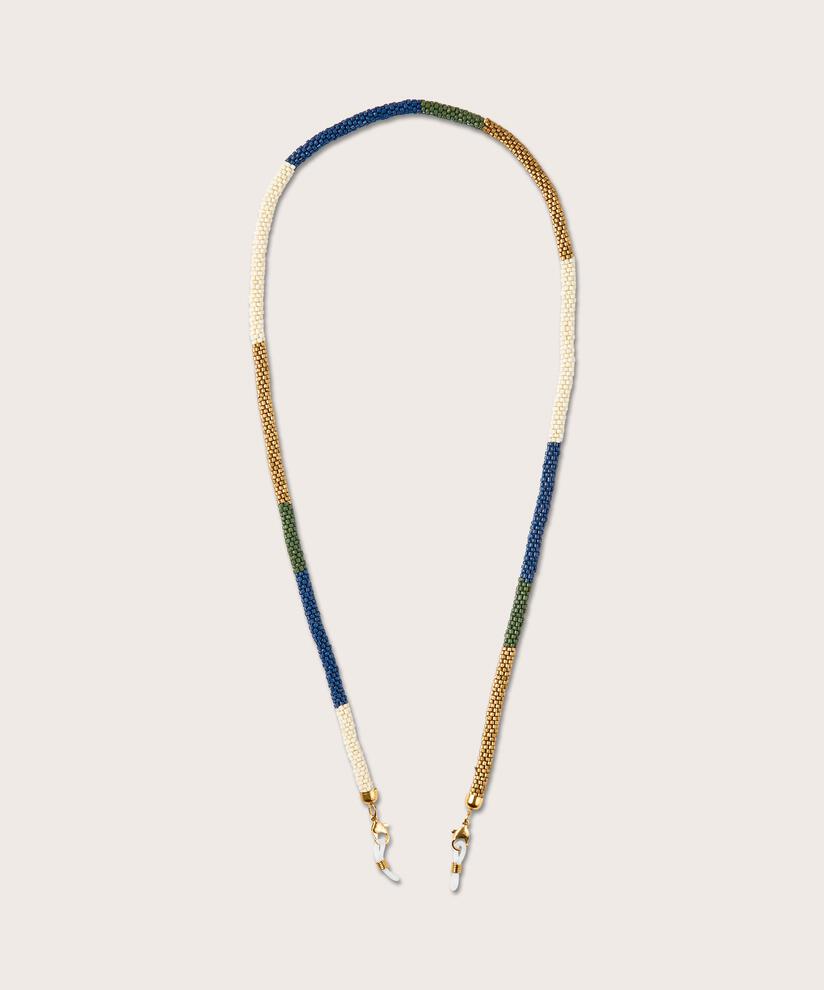 chaine à lunettes avec petites perles de verre, Four Clover
