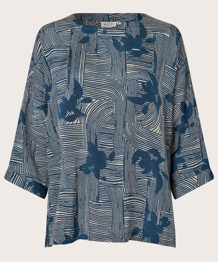 Blouse En Viscose Imprimée À Manches 3/4, Sargasso Sea
