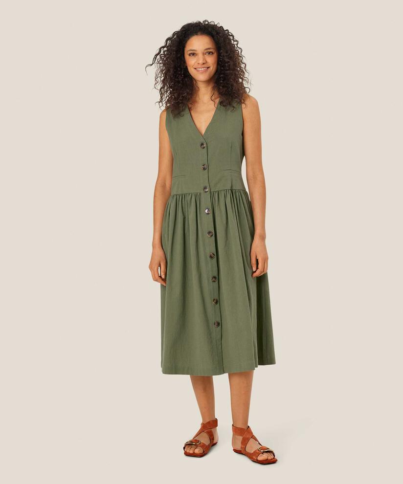 robe boutonnée en coton sans manches, Four Clover