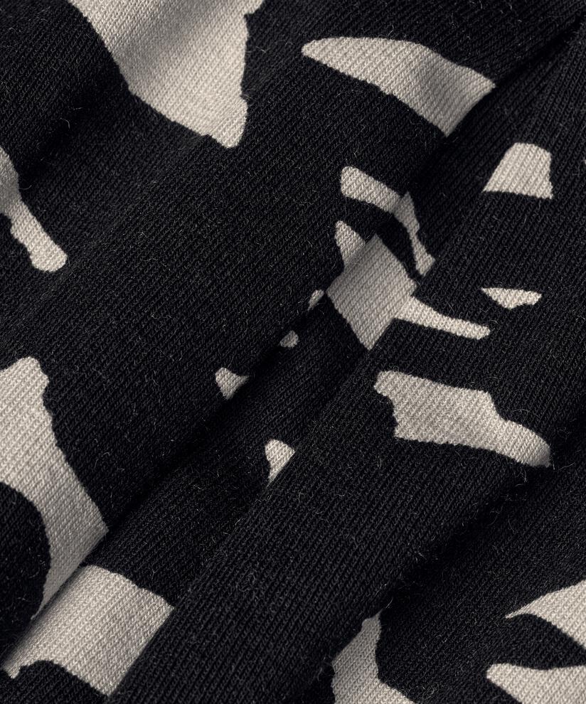 robe tulipe imprimée avec poches fendues, Black