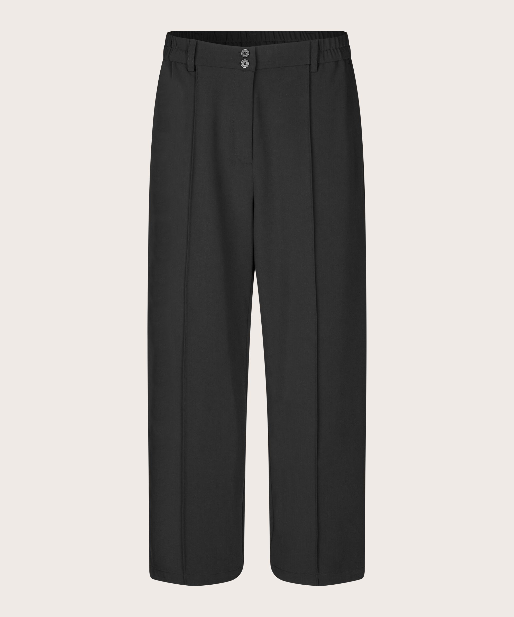 pantalon classique avec plis cousus, Black