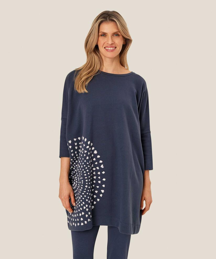tunique oversize en qualité sweat-shirt, Mood Indigo
