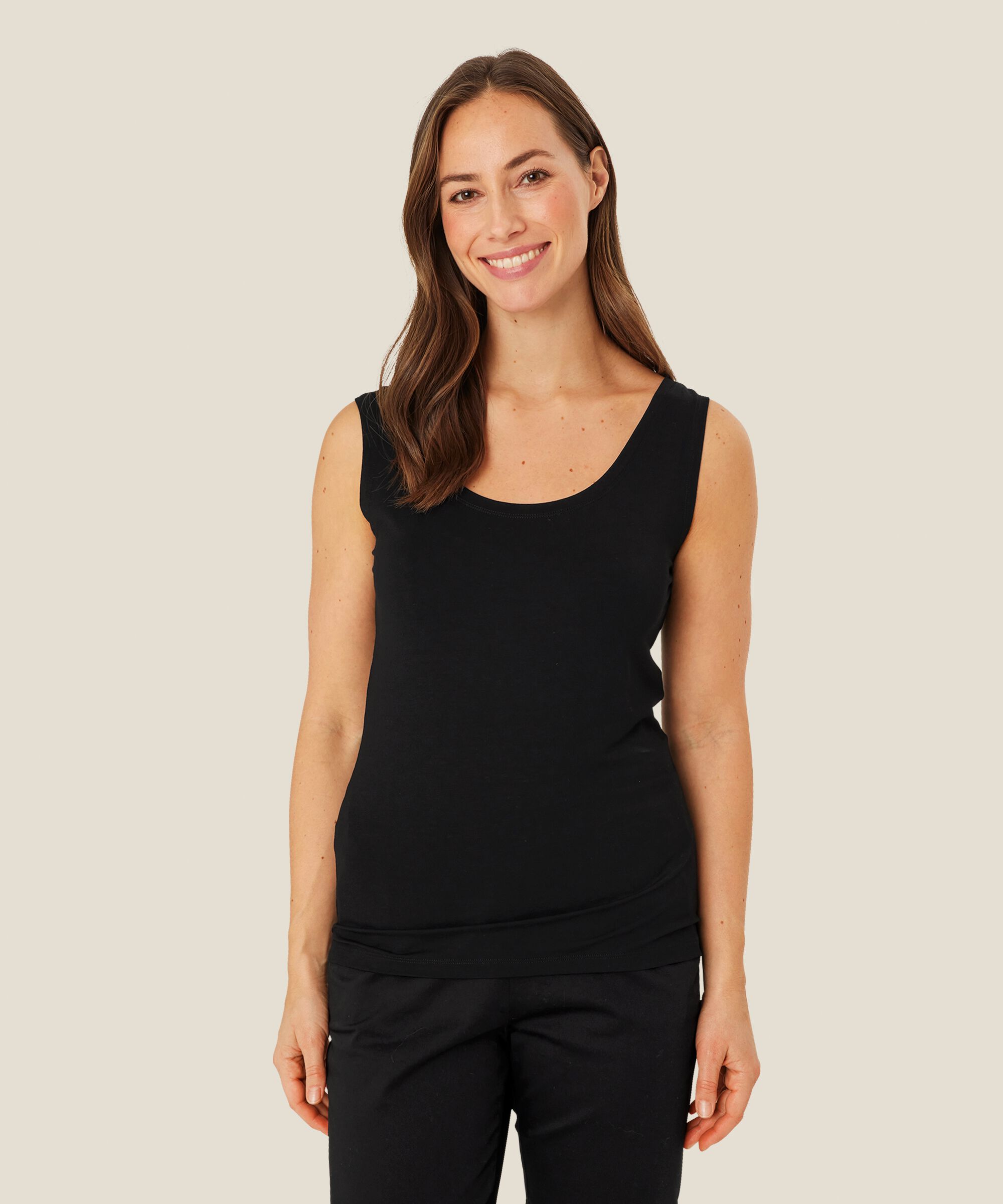 débardeur en jersey doux, Black