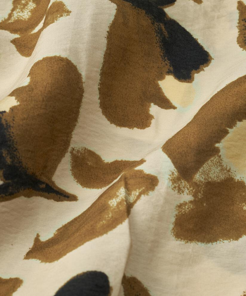 robe chemise en viscose à fleurs, Dull Gold