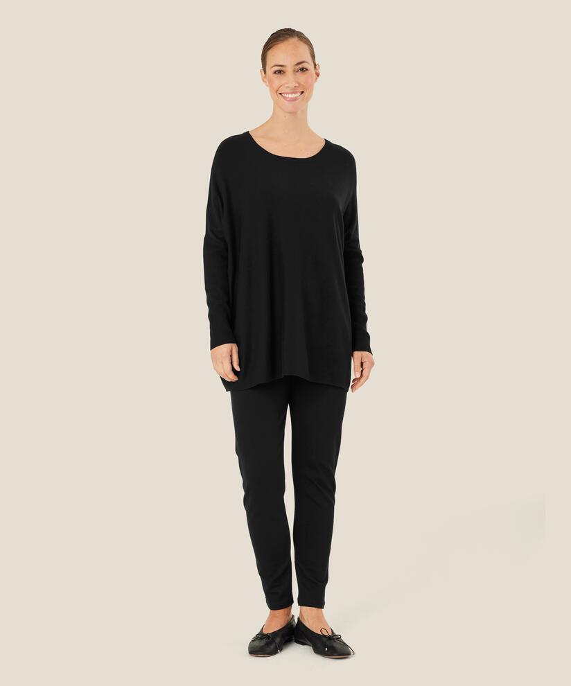 pantalon à la cheville en jersey, Black